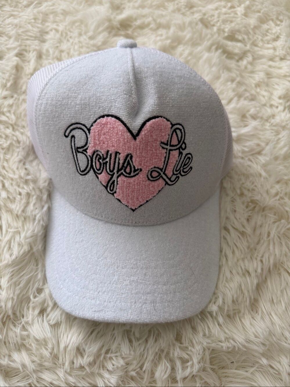 Boys lie white and pink Baseball cap